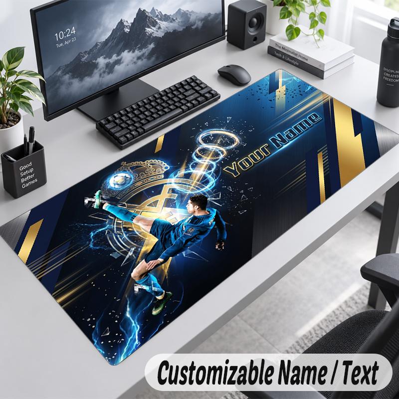Custom Name Text Mouse Pad Cristiano Ronaldo Personalized Desk Pad For Work And Gaming