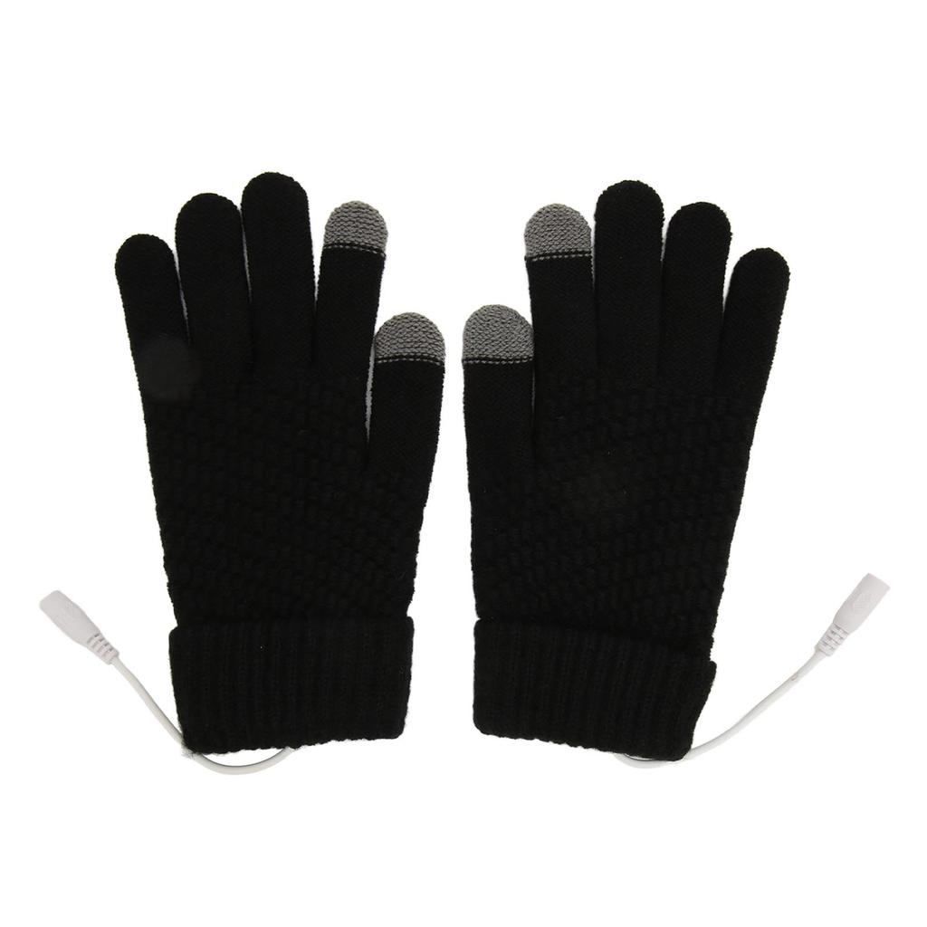 USB Heated Gloves Thicken Detachable Electronic Warming Knitted Gloves for Autumn Winter