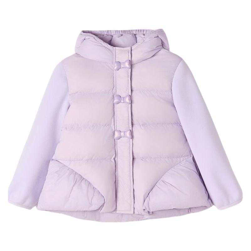 DEESHA Girls' Winter Princess Bowknot Hooded Down Jacket
