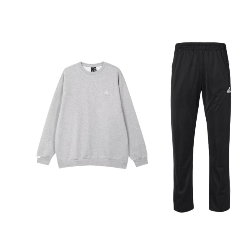 

Adidas Logo Crew Sweatshirt And Vintage Mid-Waist Long Pants Casual Sports Set Men Sweatshirt And Pants IV7599+TR30P-BW XXL