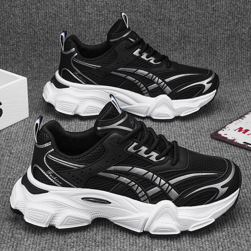 Men's shoes summer new mesh breathable casual thick-soled air cushion shock-absorbing dad sports shoes