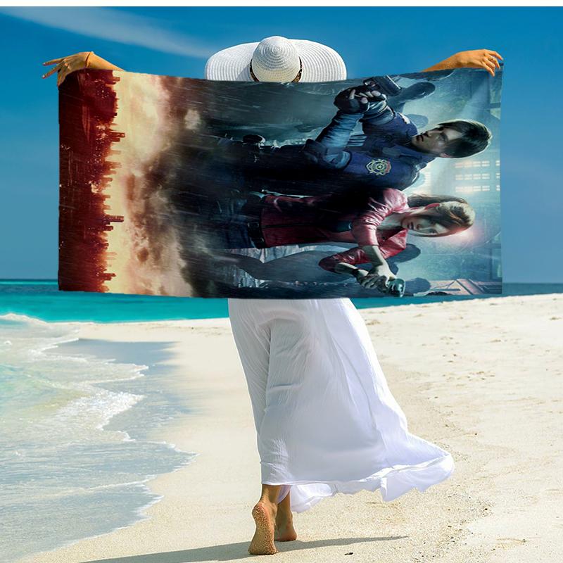Ultra-Soft Beach Towel with Resident Evil Theme,Ideal for Pool - Camping, Diving - Perfect Travel Essential, Vibrant Beach Towel.