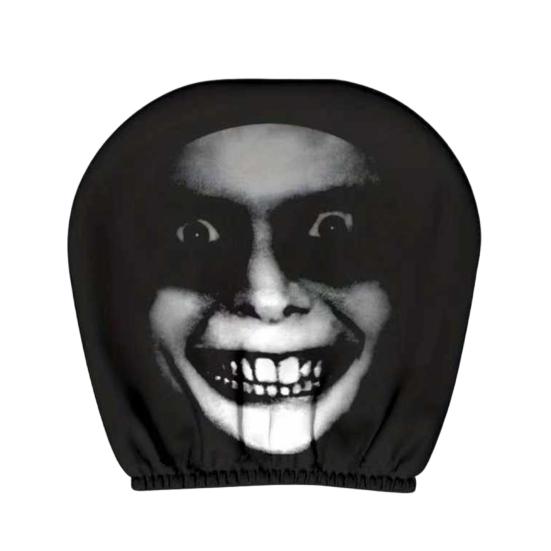 Funny Cartoon Car Headrest Covers, Universal Breathable Elastic Seat Neck Pillow Protector, Humor Spooky Auto Interior Decor for Most Vehicles