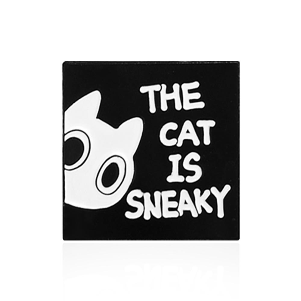 Kitten Loves Fish: Sneaky Cat and Rooster Brooch
