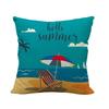 Cartoon Seaside Vacation Digital Printing Short Plush Pillow Covers Decorative For Car Sofa Office Cushion Cover Home Goods
