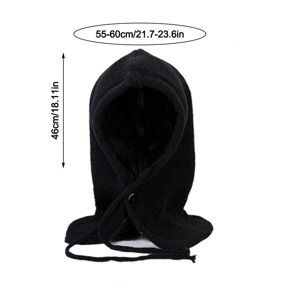 New Windproof Knitted Hat Thermal Insulation Neck Protection Knitted Balaclava Hat Beanie Cap Winter