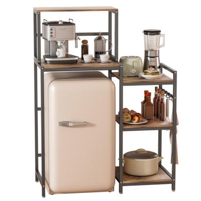 Étagère de rangement pour cuisine, Support pour mini-réfrigérateur avec étagères de rangement, Armoire à 5 niveaux pour mini-réfrigérateur, Support pour micro-ondes, Étagère de boulanger, Étagère de rangement utilitaire pour dortoir