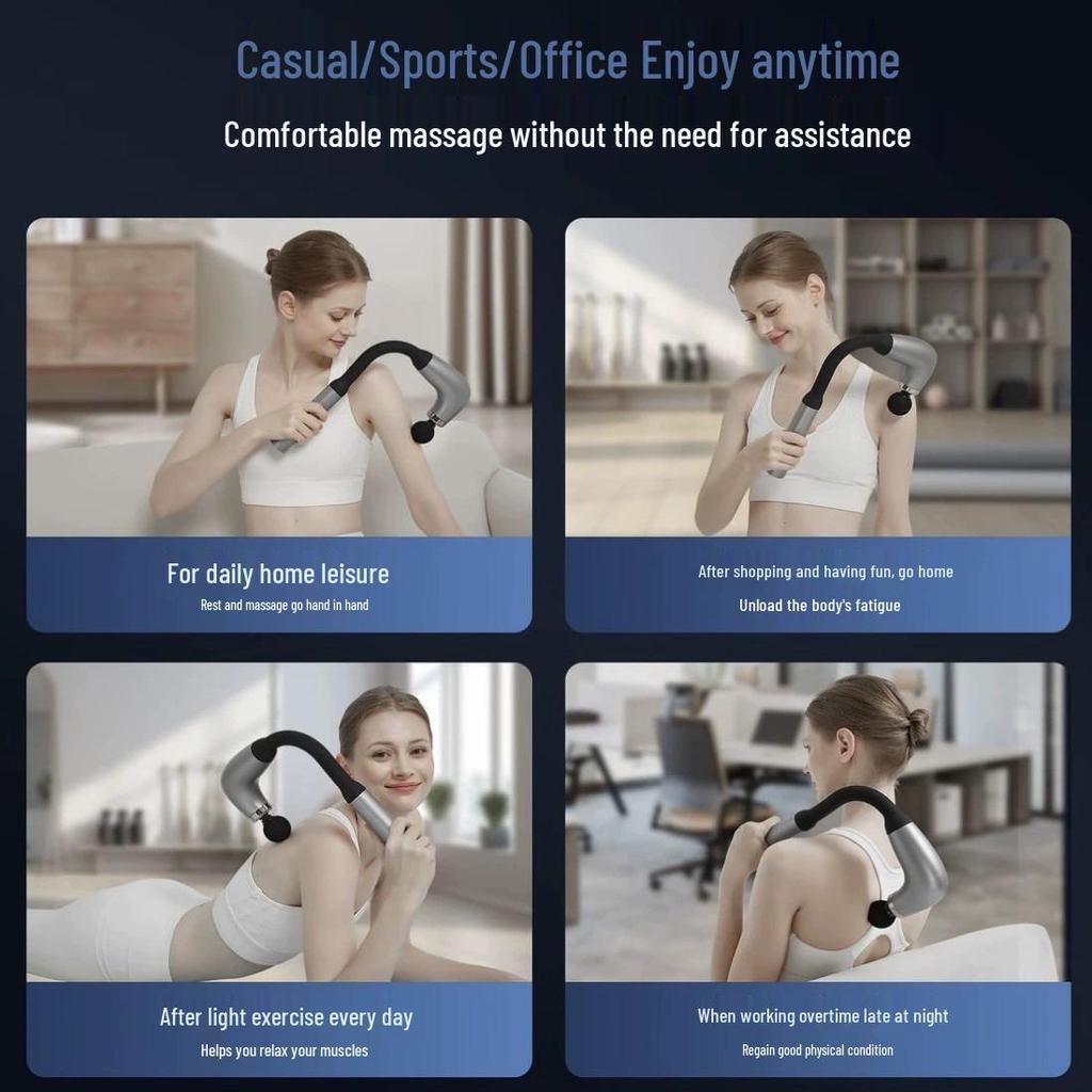 U-Shaped Electric Massage Gun with Silent Operation & LCD for Muscle Relaxation and Fitness