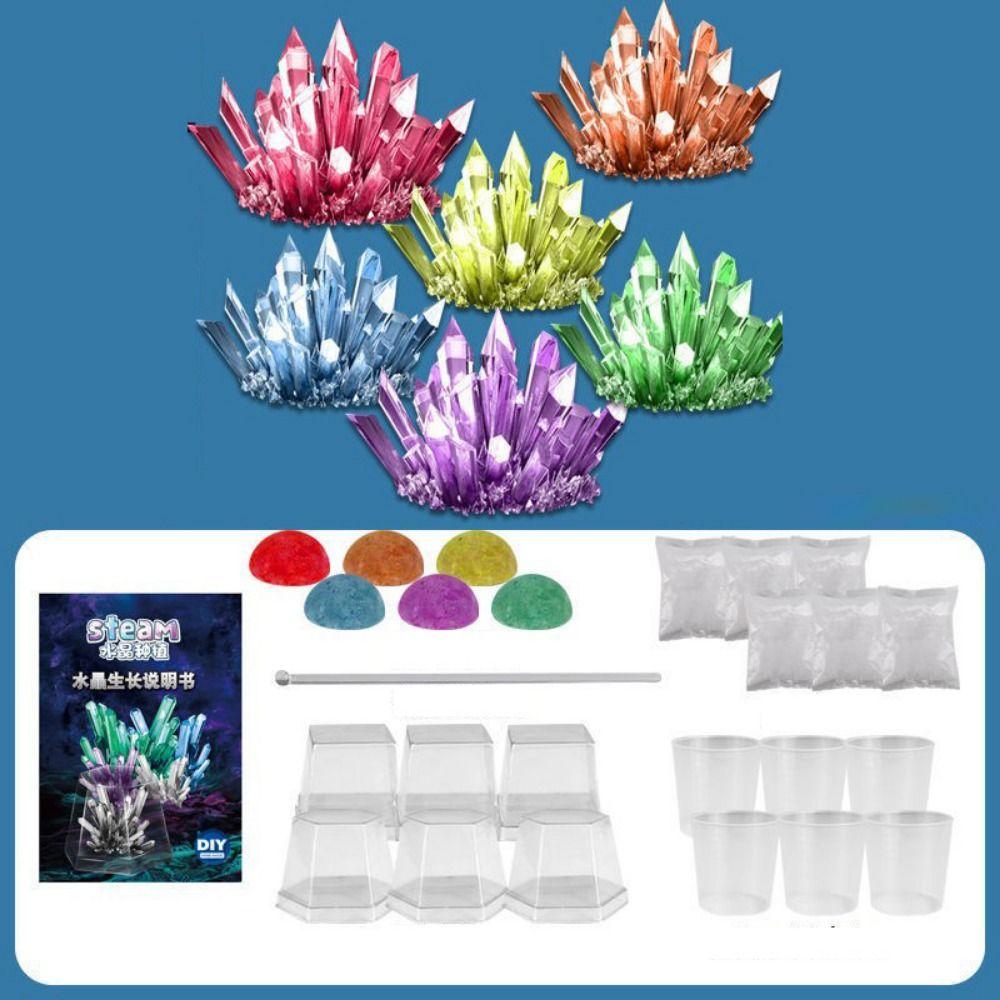 Display Cases Crystal Growing Kit Grow a Crystal Vibrant Colored Crystals DIY Educational Science Toys Mold Shapes