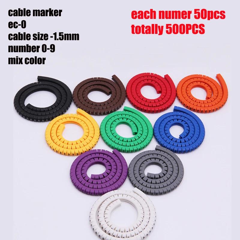Cable Marking Label EC-0 Cable Marking Number 0 to 9 Cable Size 1.5-6.0 SQMM Mixed Color PVC Cable Marking Insulation Marking