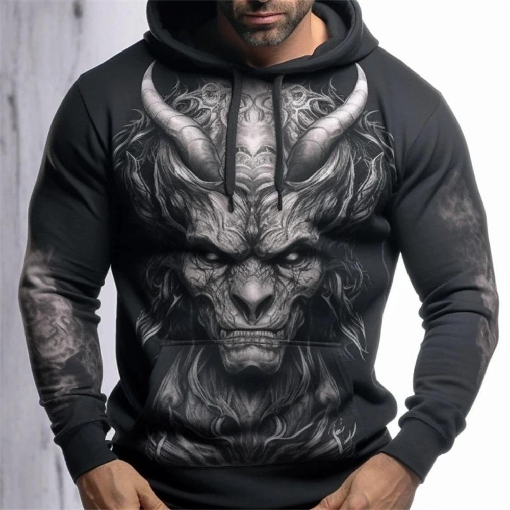 3D Dragon Print Hoodies for Men Hip Hop Trend Harajuku Streetwear Autumn New Sweatshirts Oversized Casual Pullover Tops