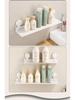 Creamy White Aluminum Bathroom Mirror & Vanity Storage Rack