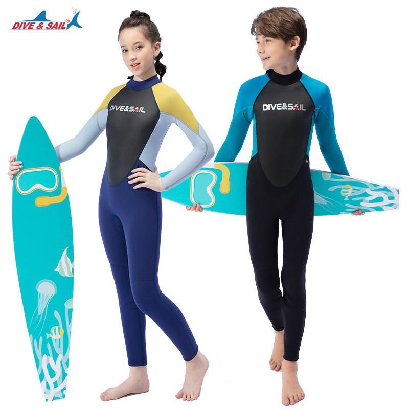 2,5MM Potápěčský oblek Jednodílný Dlouhý rukáv Teplý Dětský Střední věk Šnorchlování Surfing Plavky