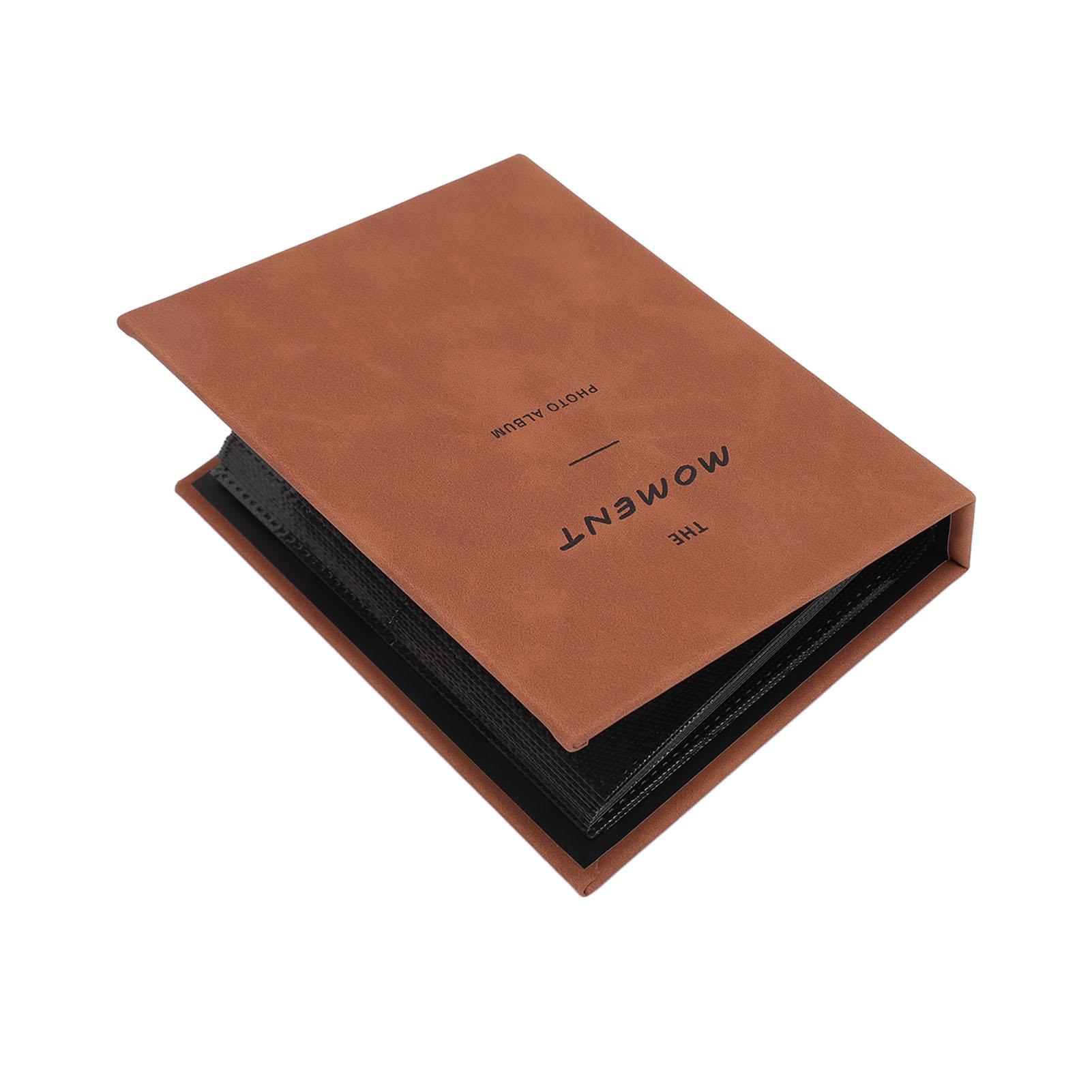 

Фотоальбом 2x3, 3 дюйма, 64 кармана, держатель для фотокарточек, бархатная обложка, универсальная книга для сбора фотографий коричневый