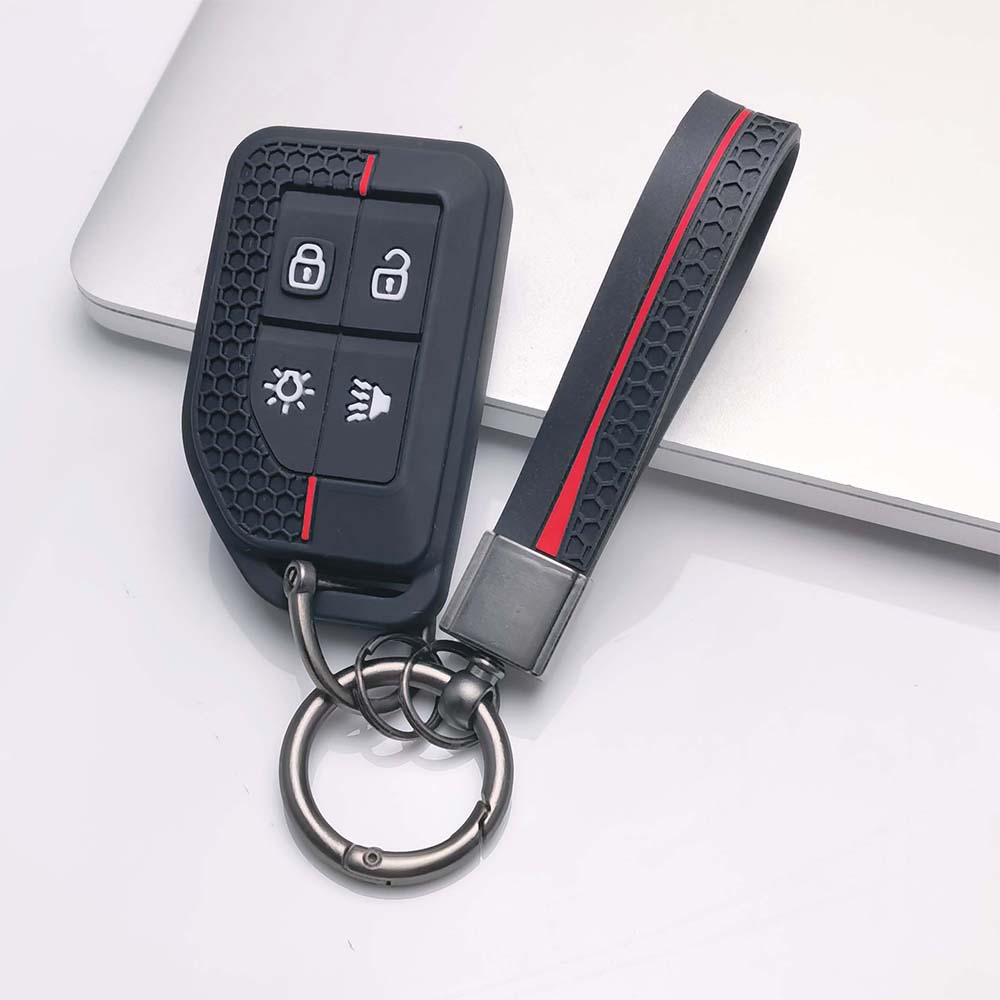 Key Fob Cover for Volvo Truck with Keychain Silicone Protective Cover with Keychain Scratch Resistant Shockproof Anti-Dust Durable Key Holder
