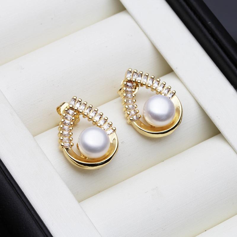 White Natural Heart Pearl Earrings 925 Women,Sterling Silve Fresh water Stud Earrings Pearl Wife Girls Birthday Gift White Black