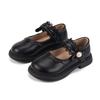 Girls Soft Sole Mary Jane Shoes Princess Style Leather Casual School Dress Shoes with Adjustable Strap and Decorative Flower Accent