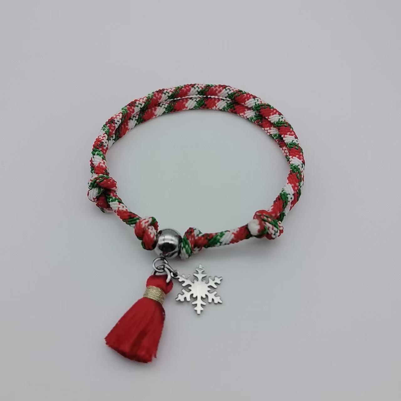 

Европейский и американский браслет для пары из нержавеющей стали «Снежинка» - Рождественский подарок.