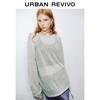 UR 2025 Autumn Women's Simple Lace Round Neck Knit Sweater