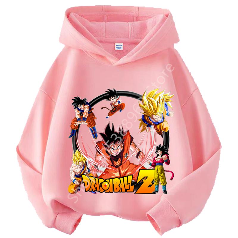 Dragon Ball Chibi Characters Kids Hoodie 100-160 Size 3-12 Years Boys Casual Sporty Children's Sweatshirt
