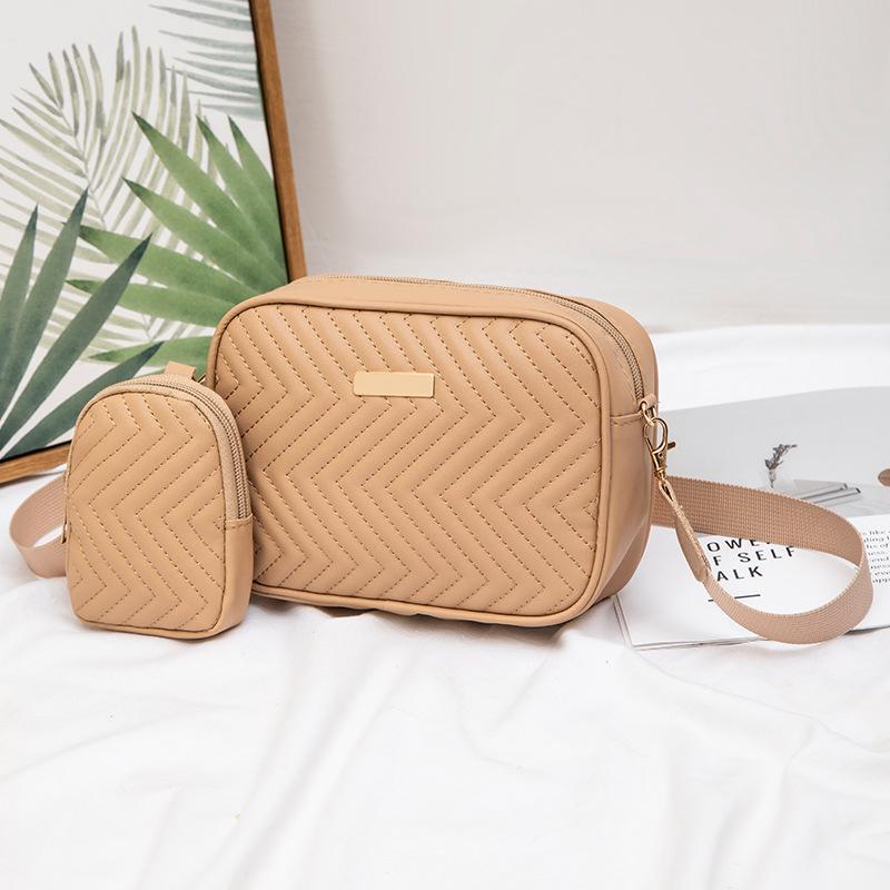 

Женская модная сумка, женская сумка, персонализированная вышитая маленькая квадратная сумка, широкий плечевой ремень с мини-кошельком для мелочи, партия абрикосовый