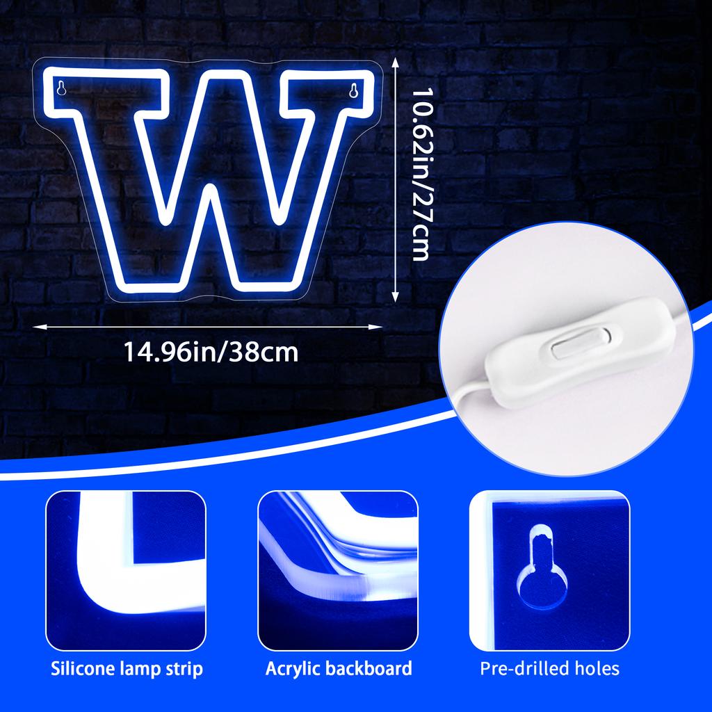 Washington Neon Sign University Basketball Team Logo Neon Sign for Bedroom University Neon LED Wall Light Decor for Dorm