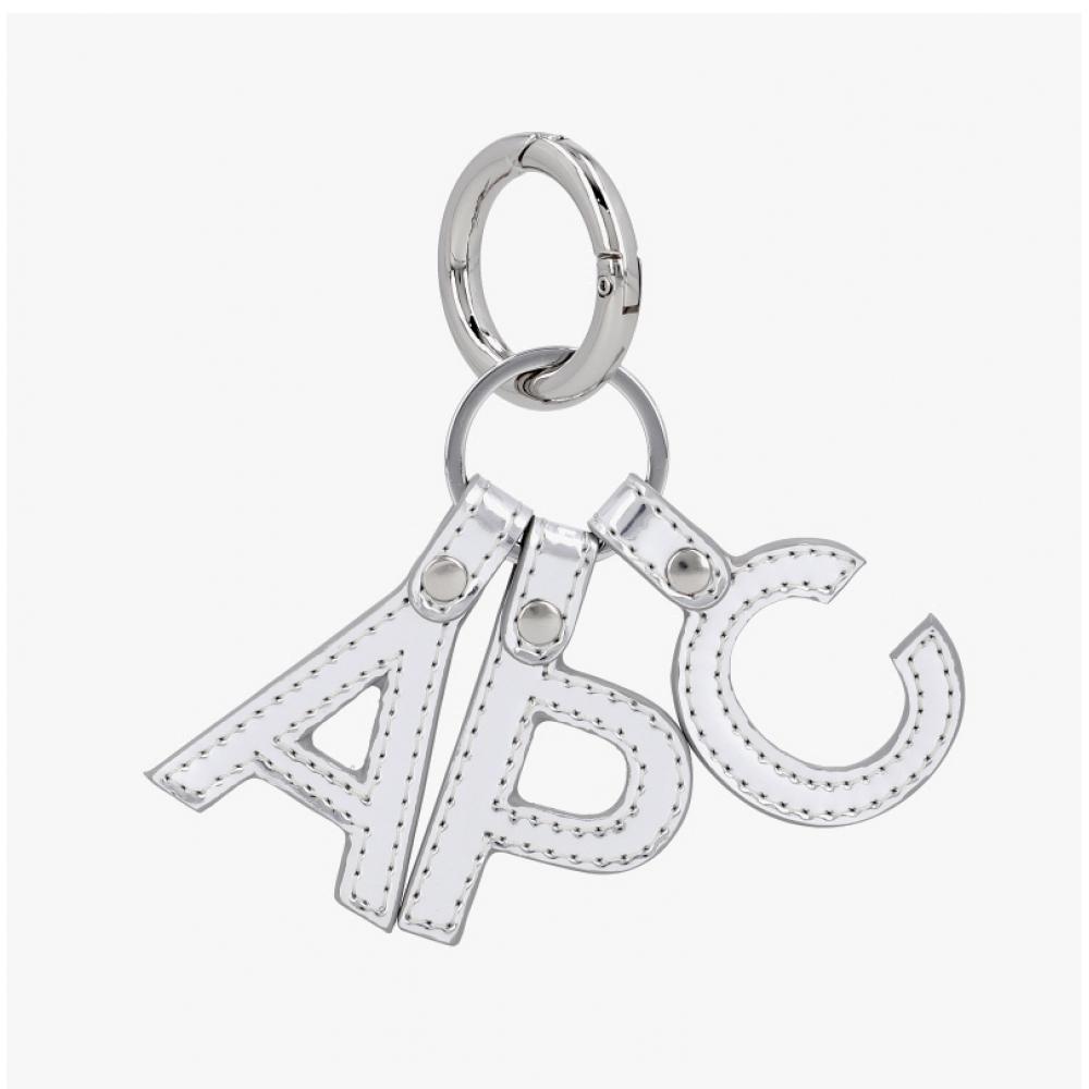 A.p.c Logo Letter Keyring F63656 Rab Argent