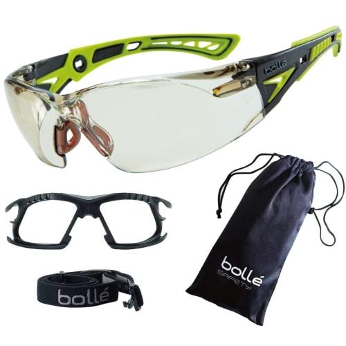 bolle SAFETY Rush Plus Color Variation 4-Piece Set (Goggles, Gasket Kit, Pouch, Original Cloth) (Pouch: Rio Lemon, CSP)
