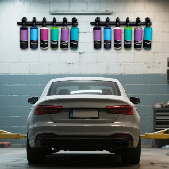 Trigger Spray Bottle Holder Wall Mounted Storage Rack for Garage Home Automotive Cleaning Supplies Organizer