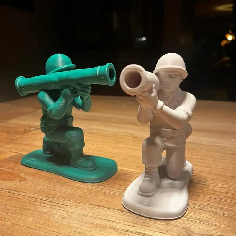 Creative Soldier Pen Holder Figurine, 3D Printed Military Army Man Pen Stand, Unique Desk Organizer for Office Home Decor