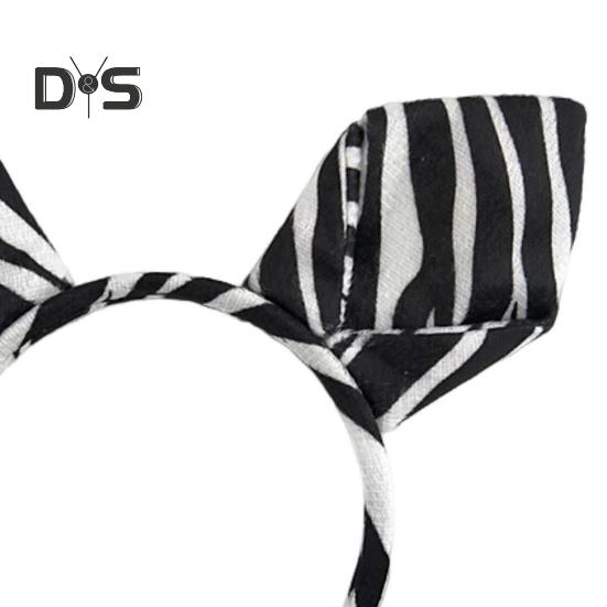 Opaska na głowę z uszami zebry, opaska na włosy z kreskówkowym zwierzęciem, opaska na głowę w paski, wygodna, dopasowana, dziecięca, nakrycie głowy do cosplayu, rekwizyty fotograficzne