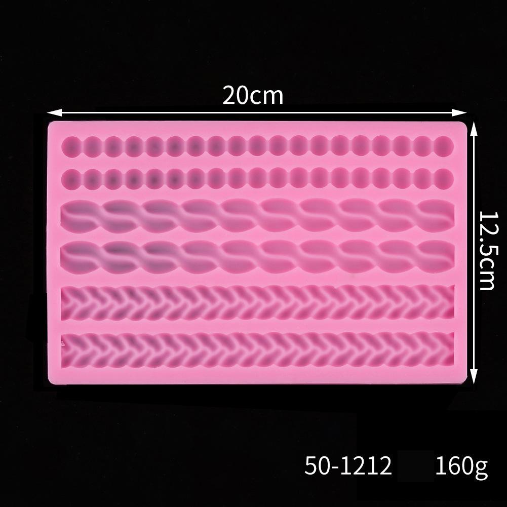 Силиконовая форма Плетеная веревка Форма ракушки Инструменты для украшения торта Сделай сам Форма для шоколада и фонданта Woven rope pearl pink#0