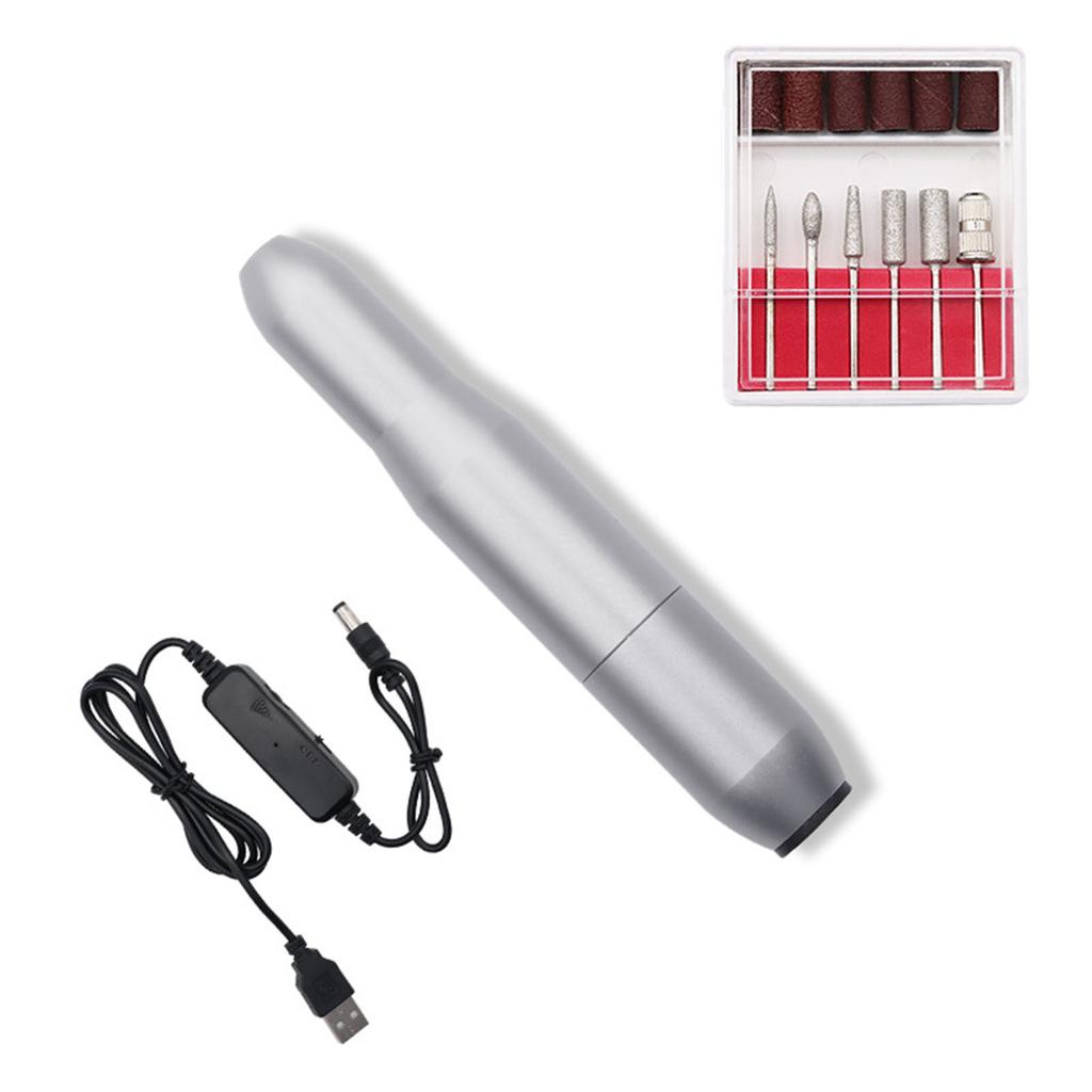 Electric Nail Polishing Machine Portable USB Nail File Grinding Drill Machine with Ceramic Metal