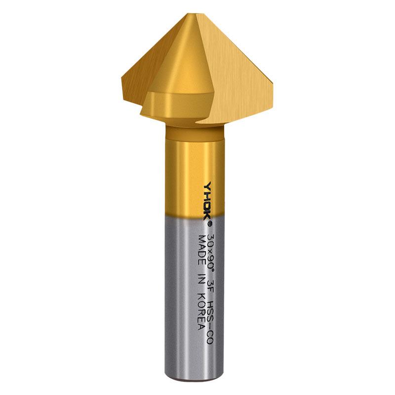 YHOK Coated Cobalt Straight Shank 90° Countersink Drill Bit for Hole Deburring