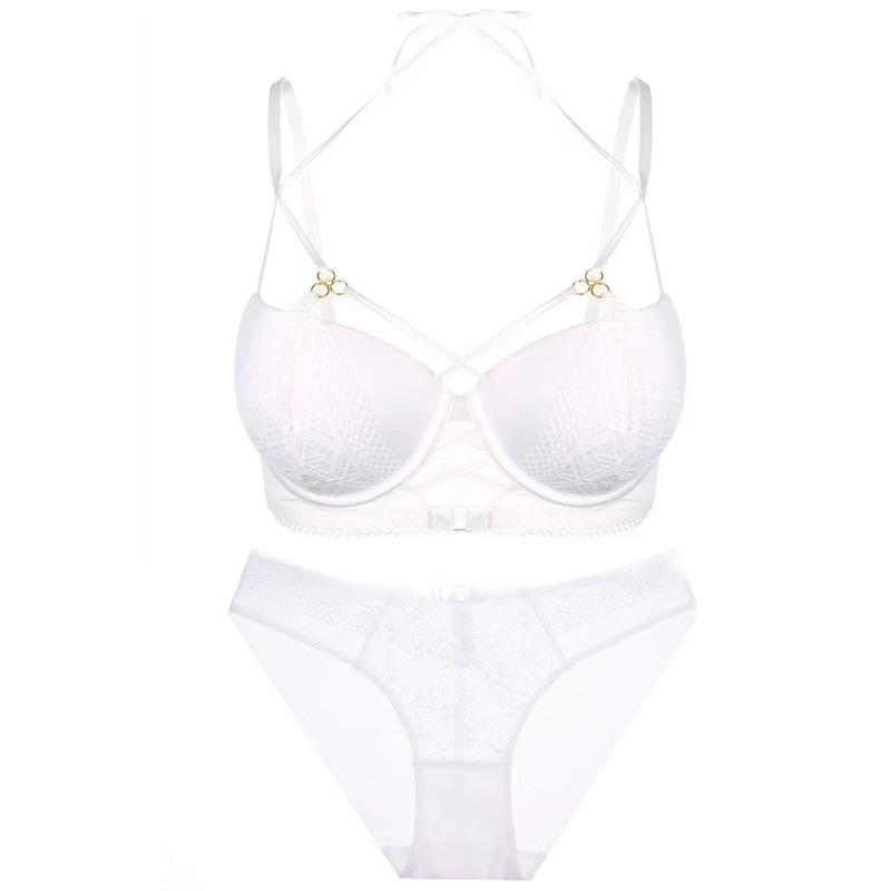 Sexy Lace Push-Up Bra Set with Strap Design for Enhanced Look