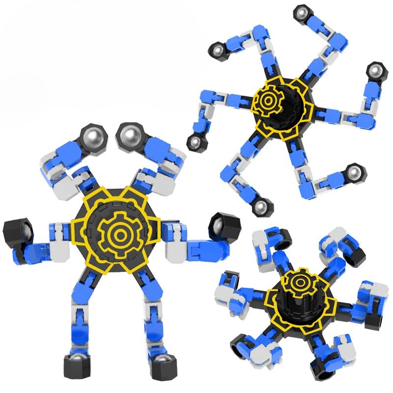 Foldable Fidget Spinner Colorful Metal Gyro Mechanical Smooth Rotatable Decompression Chain Toy Desk Toy Gifts