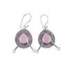 Rose Chalcedony Gemstone 925 Sterling Silver Jewelry Handcrafted Earrings 1.86" EE-78-16