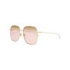 Gucci Square Frame Metal Sunglasses Gold Gold Pink