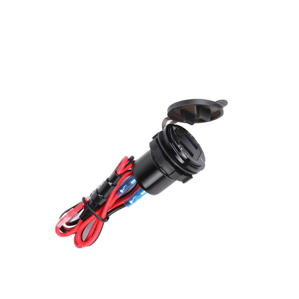 Quick Charger 2USB Power Connector Socket With Voltage Display For CB750 Hornet