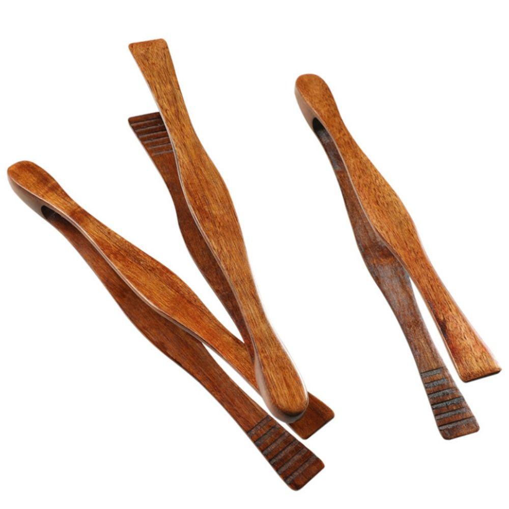 Wooden Kitchen Tongs Salad Bacon Steak Bread Clips Pastry Clamp Kitchen Utensil Food BBQ Tool
