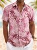 Beach essential! Hawaiian short-sleeve shirt with palm tree print, casual and stylish.