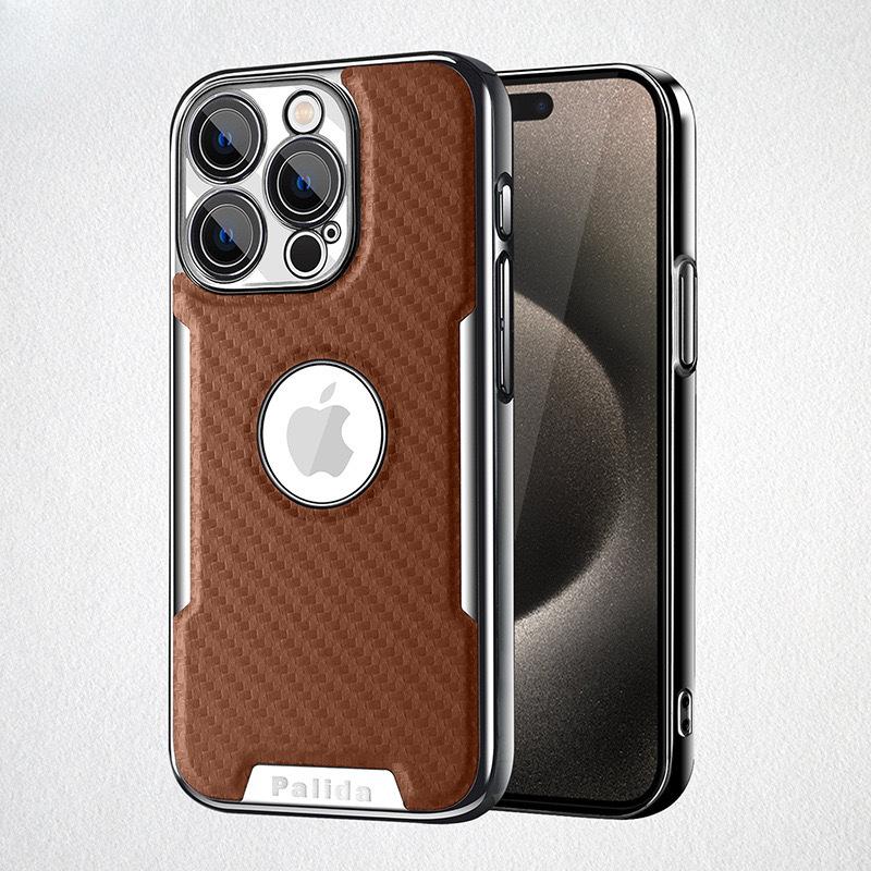 Włókno węglowe nadaje się do etui na telefon komórkowy iPhone 15Pro, folii na obiektyw 14/13, w pełni zakrywającego etui ochronnego