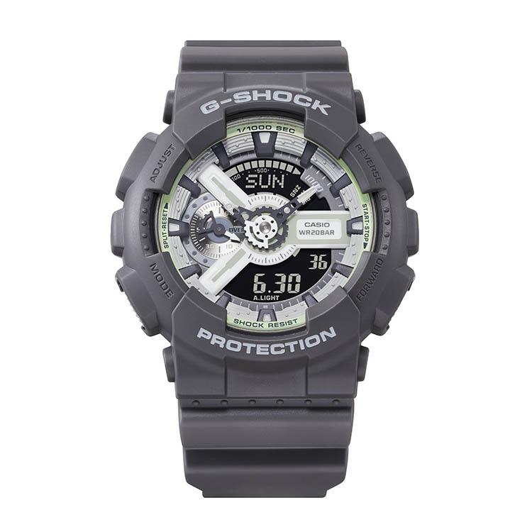 

Casio Hidden Glow Series Luminous LED Display 200M Waterproof Quartz Movement Resin Strap Unisex watches Gray GA-110HD-8APR Regular Watch Box,Black Strap
