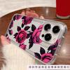Rose red roses are suitable for Apple 16pro mobile phone case 15pro transparent 1413 airbag 12 trend 11 explosion