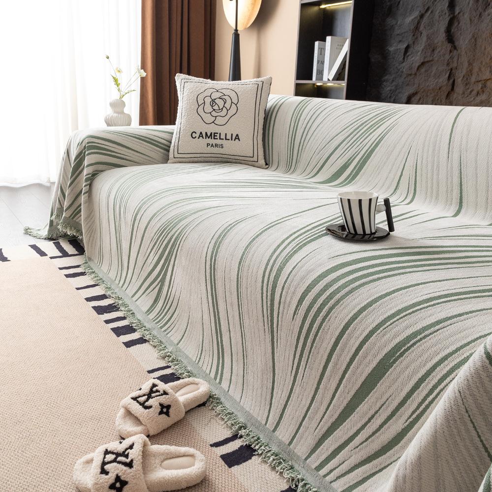 Chenilková látková pohovka deka Skandinávský styl Univerzální přehozy s třásněmi do obývacího pokoje Ochrana pohovky pro čtyři roční období