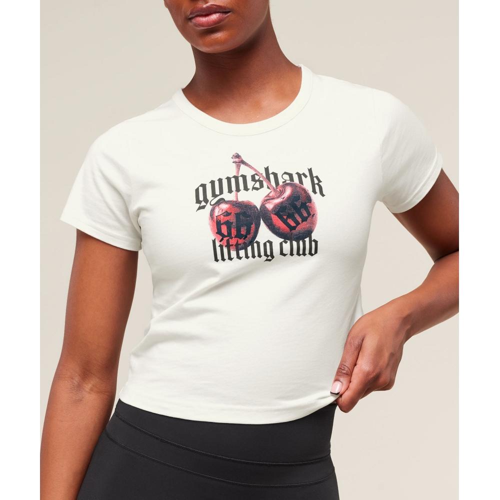 

Gymshark Cherry Graphic Baby Tee Soft White B3c9u Wcmy XS