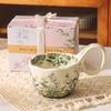 Retro Ceramic Mug With Curved Handle Home Breakfast Oatmeal Milk Bowl, Afternoon Tea Coffee Cup
