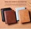 Men's Cross-Border Slim Tri-Fold Leather Wallet with ID and Card Holder