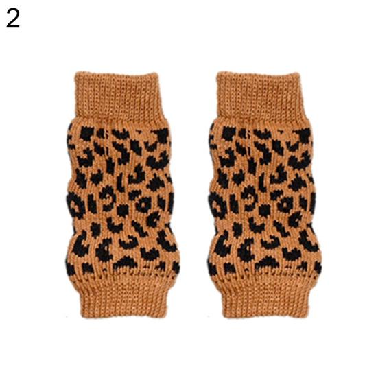 4Pcs/Set Winter Pet Dog Leg Socks Zebra Leopard Dots Print Non-slip Leg Warmers