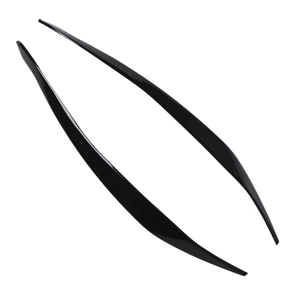 Front Headlight Eyebrow Cover ABS Black Front Headlight Lamp Eyebrow Cover Trim for 5 Series F10 LCI 2014 to 2016